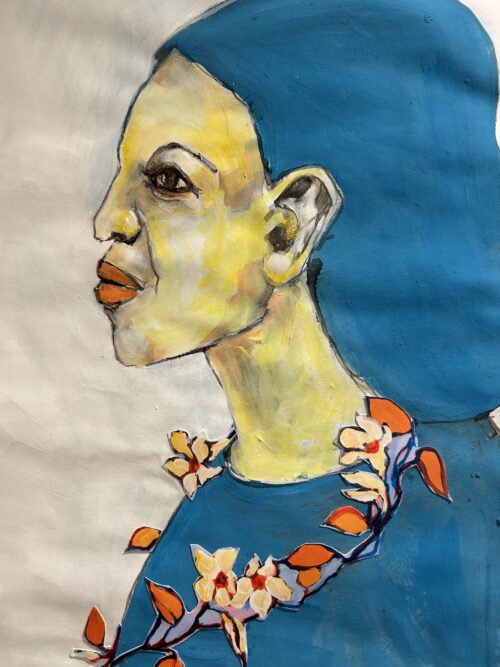 Frau mit Halsschmuck (Collage)